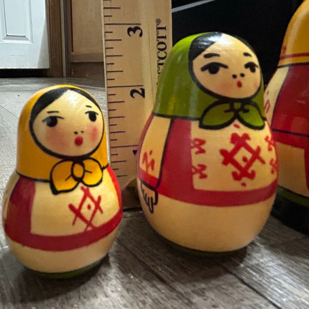 Russian Soviet USSR Multicolor Yoshkarola Matryoshka Traditional Nesting Doll - Picture 6 of 8